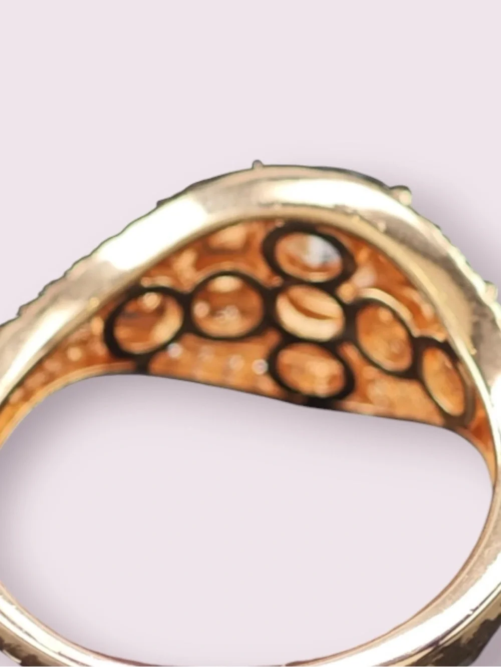 Gorgeous CZ Rose Gold Plated Ring 925 Sterling Silver Sz 6